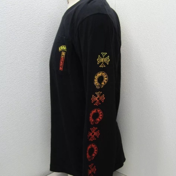 Chrome Hearts Men's Gradient Logo Long Sleeve T-Shirt Black - Picture 3 of 7